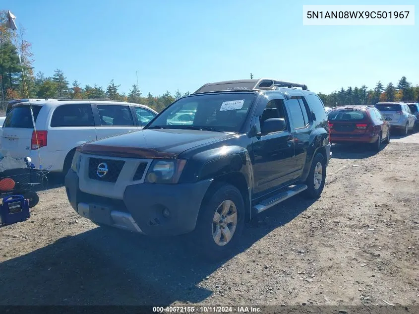 2009 Nissan Xterra S VIN: 5N1AN08WX9C501967 Lot: 40572155