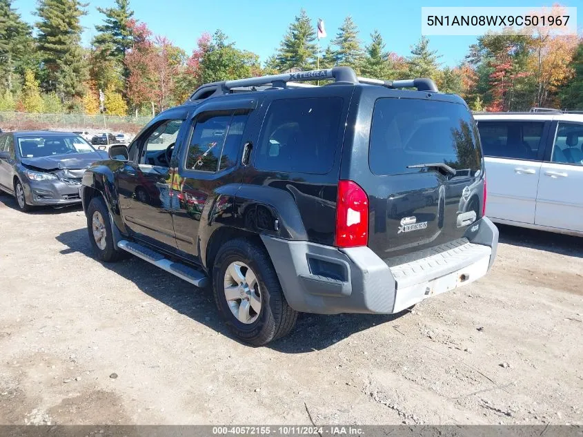 2009 Nissan Xterra S VIN: 5N1AN08WX9C501967 Lot: 40572155