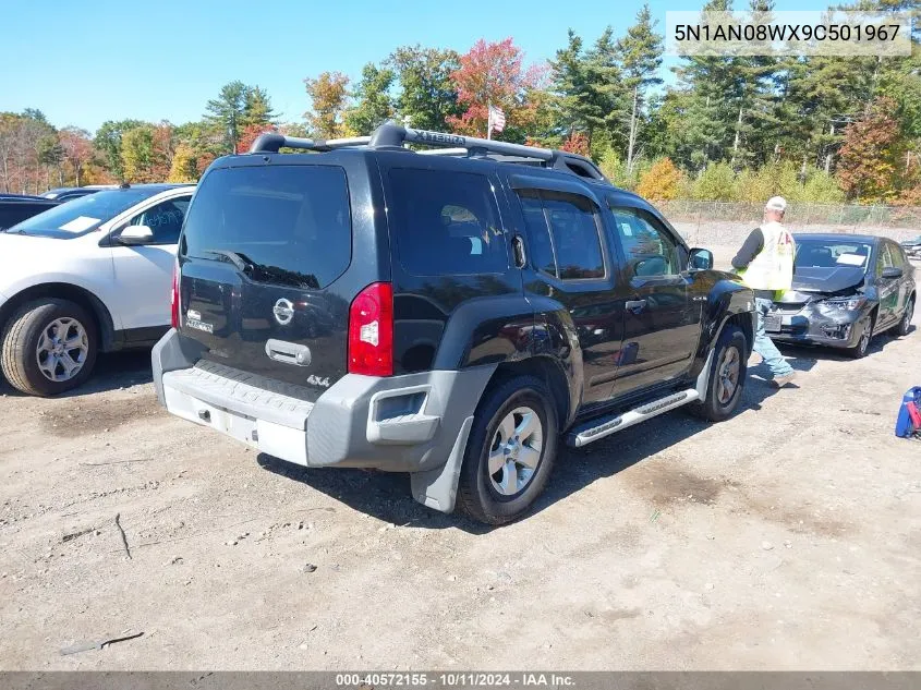 2009 Nissan Xterra S VIN: 5N1AN08WX9C501967 Lot: 40572155