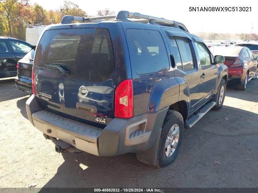 2009 Nissan Xterra S VIN: 5N1AN08WX9C513021 Lot: 40582832