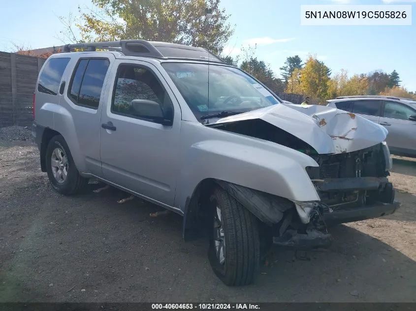 2009 Nissan Xterra S VIN: 5N1AN08W19C505826 Lot: 40604653