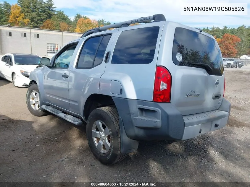 2009 Nissan Xterra S VIN: 5N1AN08W19C505826 Lot: 40604653