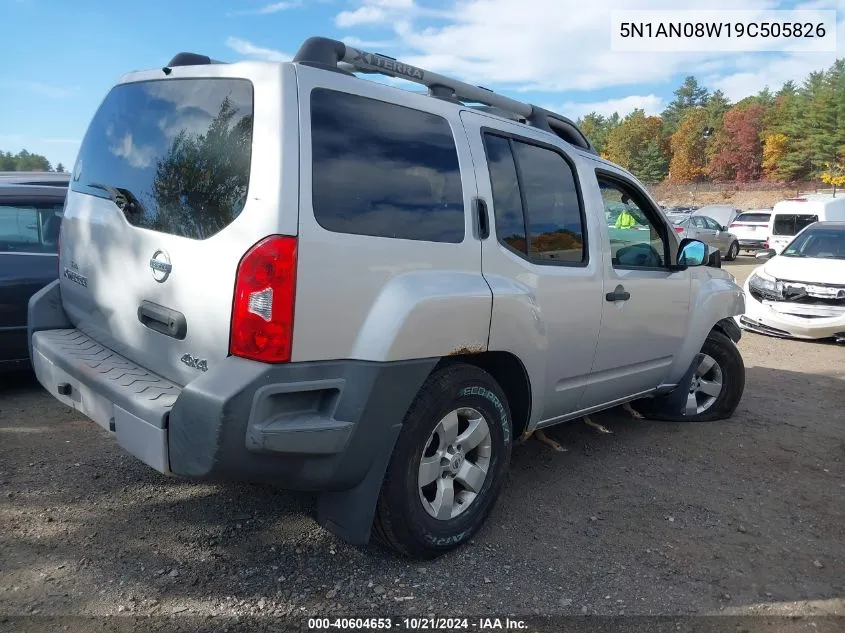 2009 Nissan Xterra S VIN: 5N1AN08W19C505826 Lot: 40604653