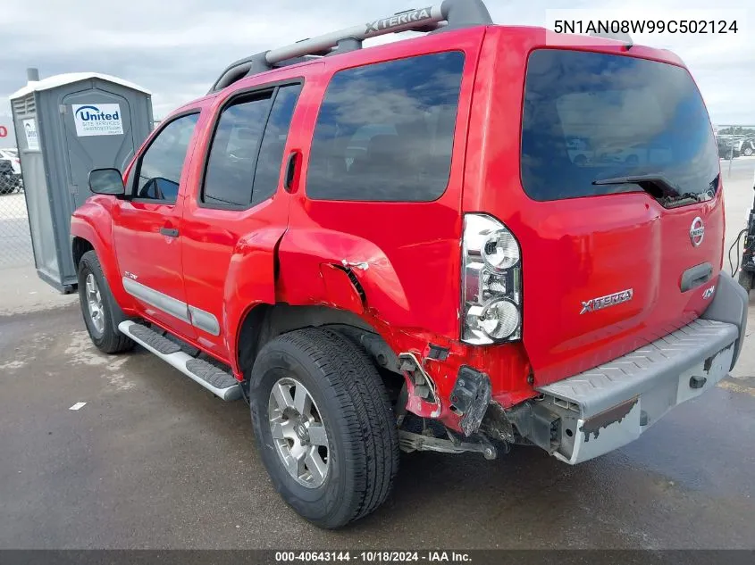 2009 Nissan Xterra Off Road VIN: 5N1AN08W99C502124 Lot: 40643144