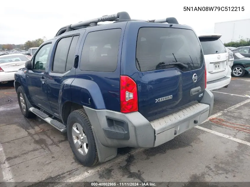 2009 Nissan Xterra S VIN: 5N1AN08W79C512215 Lot: 40802985