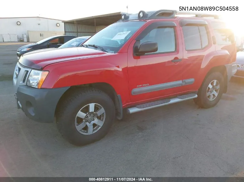 2009 Nissan Xterra Off Road VIN: 5N1AN08W89C504558 Lot: 40812911