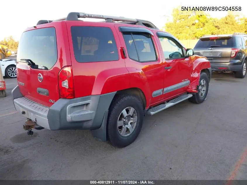 2009 Nissan Xterra Off Road VIN: 5N1AN08W89C504558 Lot: 40812911