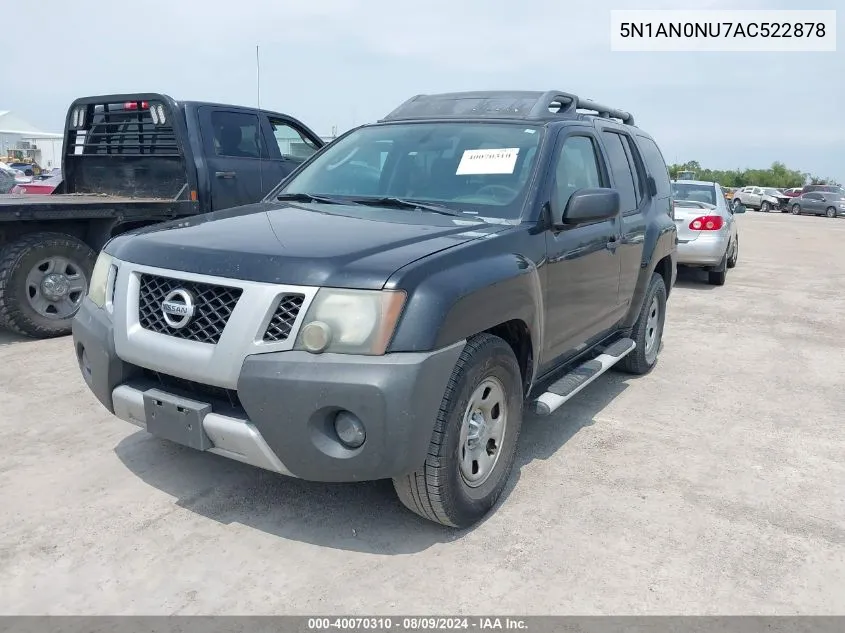 2010 Nissan Xterra S/Se/X VIN: 5N1AN0NU7AC522878 Lot: 40070310