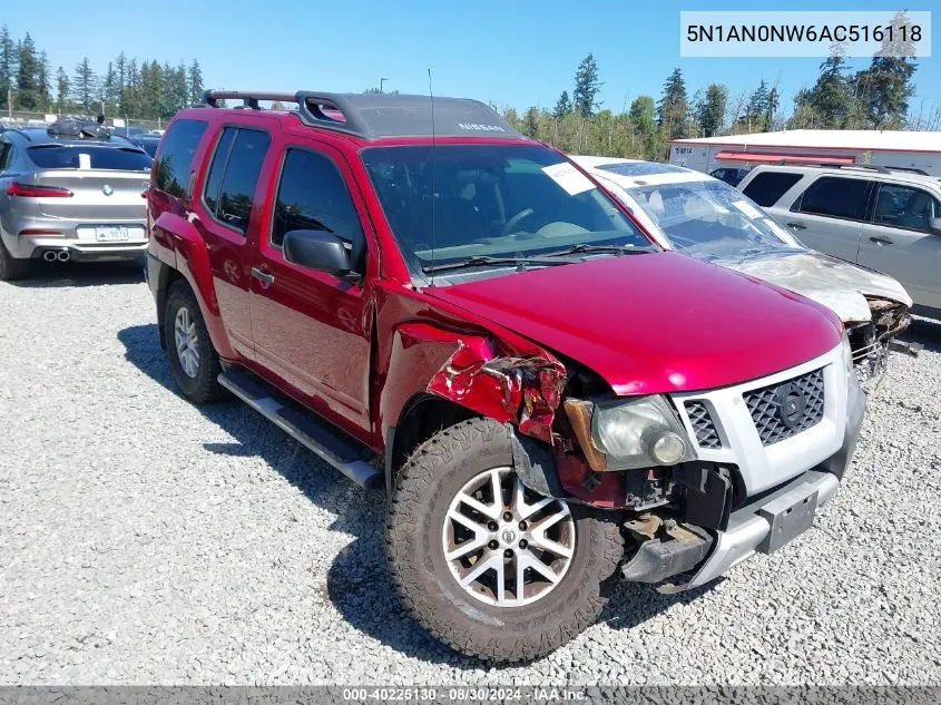 2010 Nissan Xterra X VIN: 5N1AN0NW6AC516118 Lot: 40225130