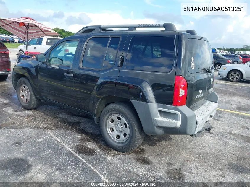 2010 Nissan Xterra X VIN: 5N1AN0NU6AC513251 Lot: 40423889