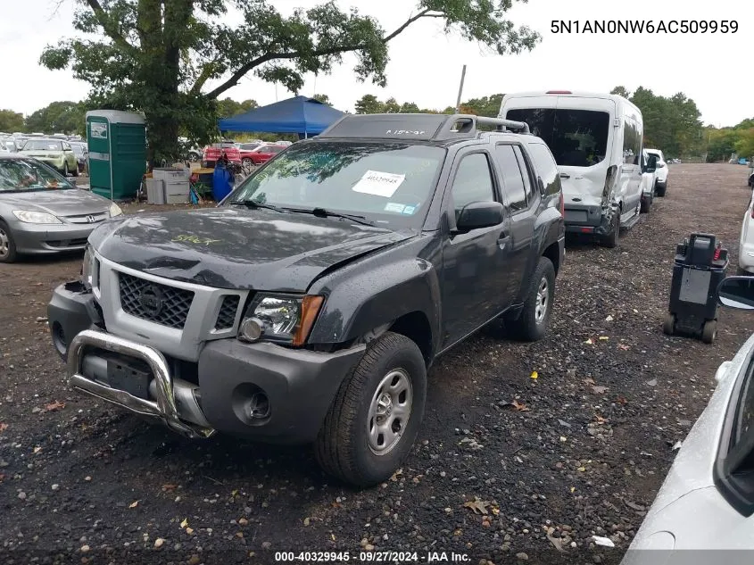 2010 Nissan Xterra X VIN: 5N1AN0NW6AC509959 Lot: 40329945