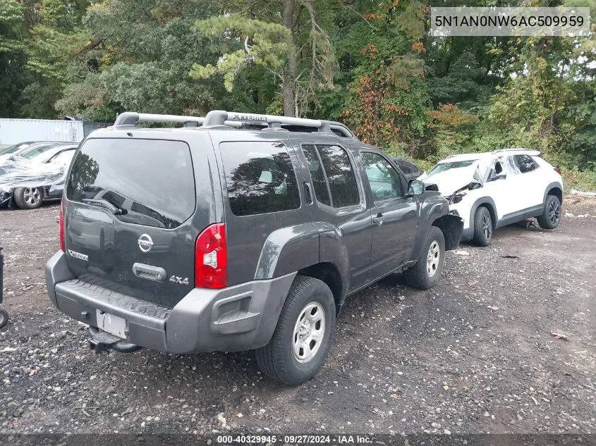 2010 Nissan Xterra X VIN: 5N1AN0NW6AC509959 Lot: 40329945