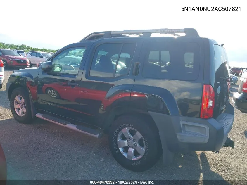 2010 Nissan Xterra S VIN: 5N1AN0NU2AC507821 Lot: 40470992