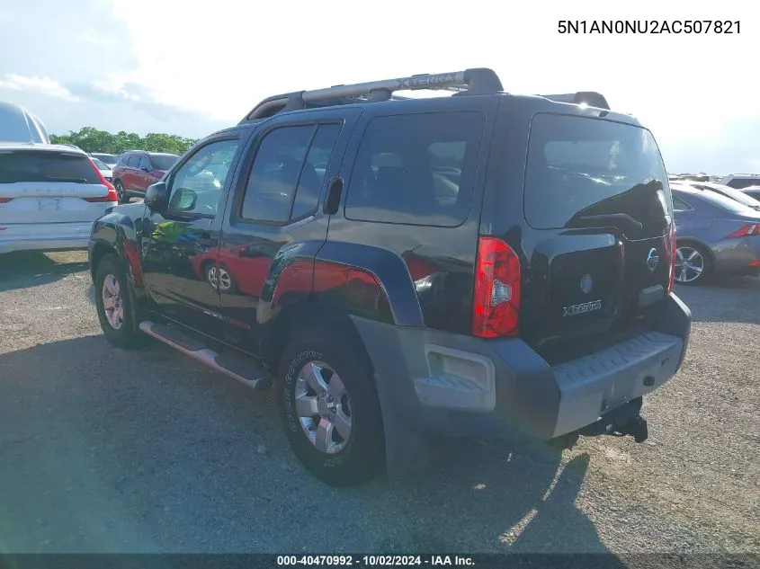 2010 Nissan Xterra S VIN: 5N1AN0NU2AC507821 Lot: 40470992