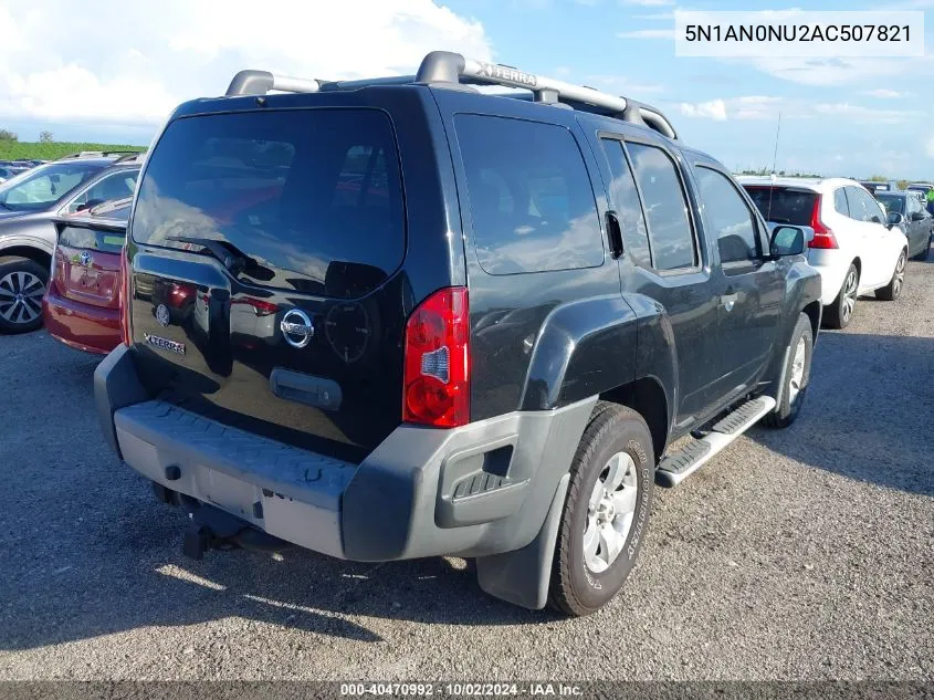 2010 Nissan Xterra S VIN: 5N1AN0NU2AC507821 Lot: 40470992