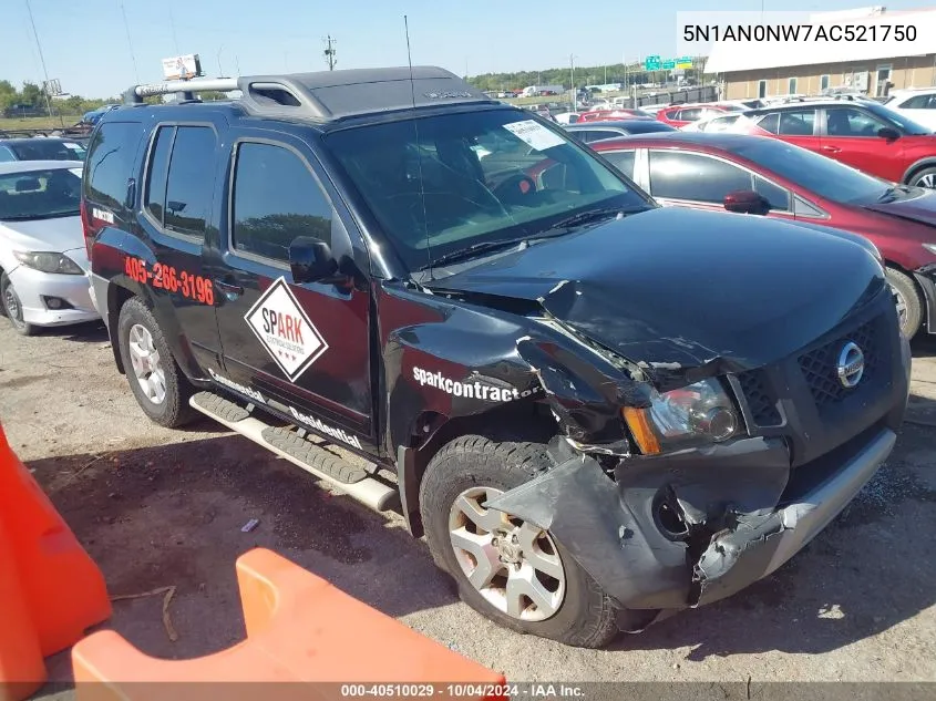 2010 Nissan Xterra Se VIN: 5N1AN0NW7AC521750 Lot: 40510029