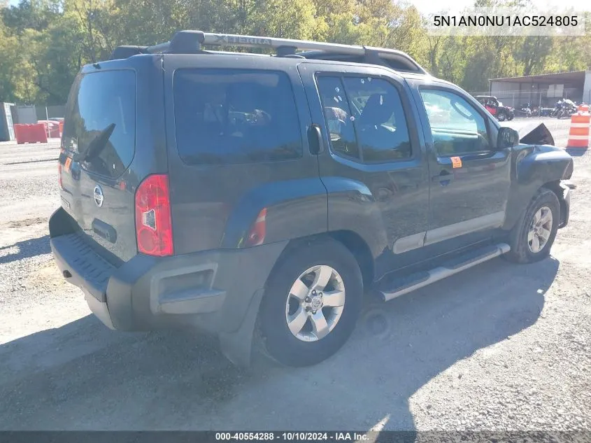 2010 Nissan Xterra S VIN: 5N1AN0NU1AC524805 Lot: 40554288