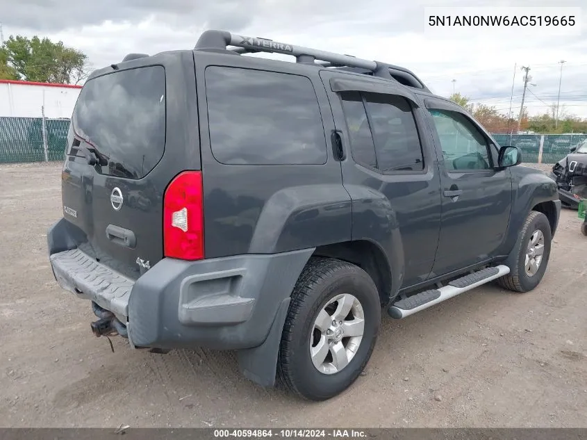 2010 Nissan Xterra S VIN: 5N1AN0NW6AC519665 Lot: 40594864