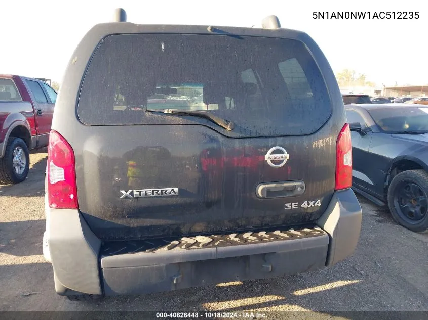 2010 Nissan Xterra Se VIN: 5N1AN0NW1AC512235 Lot: 40626448