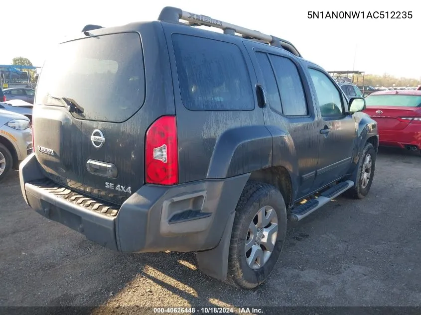 2010 Nissan Xterra Se VIN: 5N1AN0NW1AC512235 Lot: 40626448