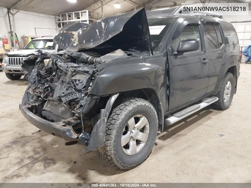 2010 Nissan Xterra S VIN: 5N1AN0NW9AC518218 Lot: 40641263