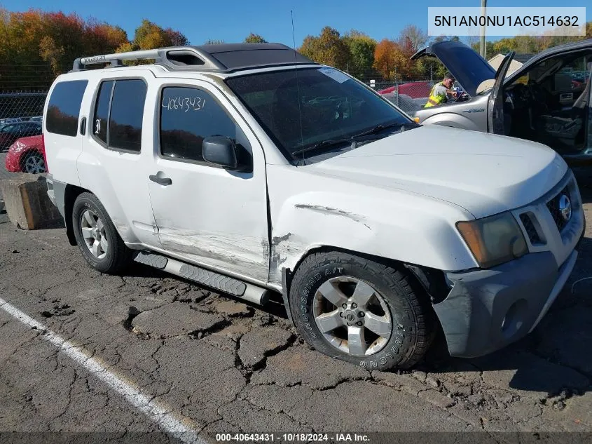 2010 Nissan Xterra S VIN: 5N1AN0NU1AC514632 Lot: 40643431