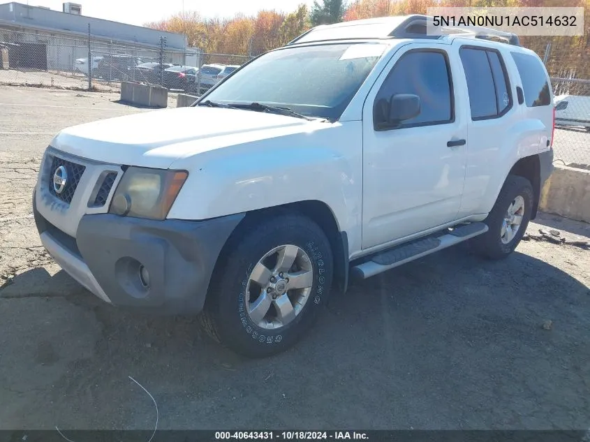 2010 Nissan Xterra S VIN: 5N1AN0NU1AC514632 Lot: 40643431