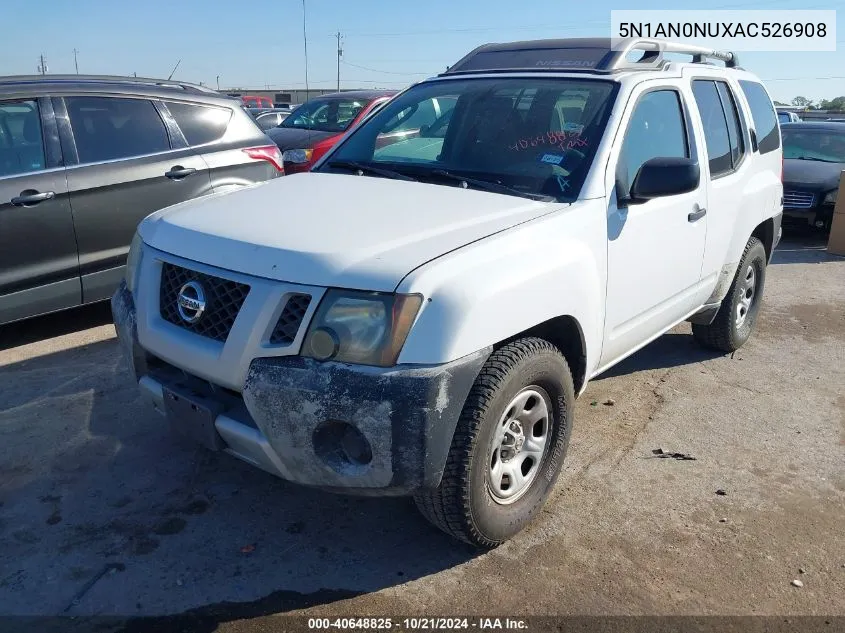 2010 Nissan Xterra X VIN: 5N1AN0NUXAC526908 Lot: 40648825