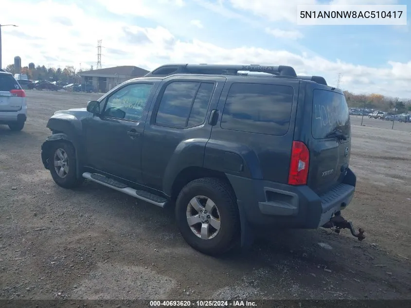 2010 Nissan Xterra S VIN: 5N1AN0NW8AC510417 Lot: 40693620