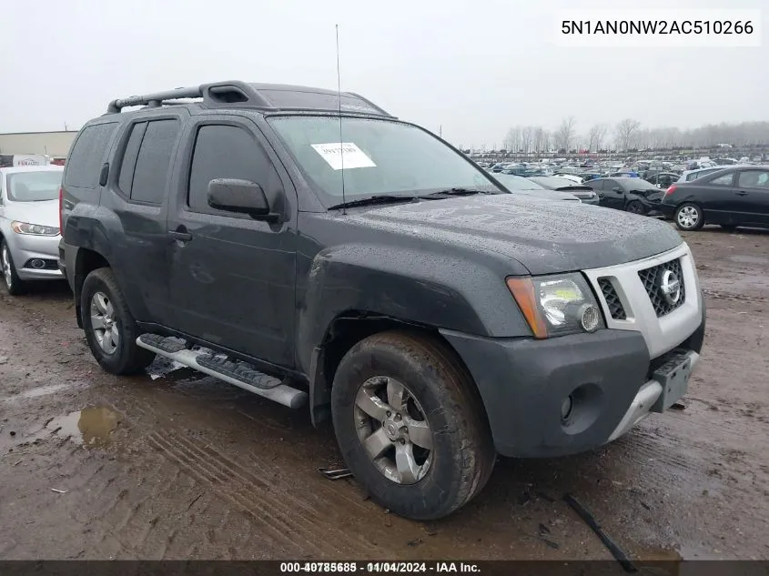 2010 Nissan Xterra S VIN: 5N1AN0NW2AC510266 Lot: 40785685