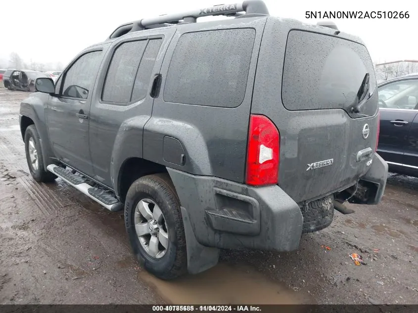 2010 Nissan Xterra S VIN: 5N1AN0NW2AC510266 Lot: 40785685