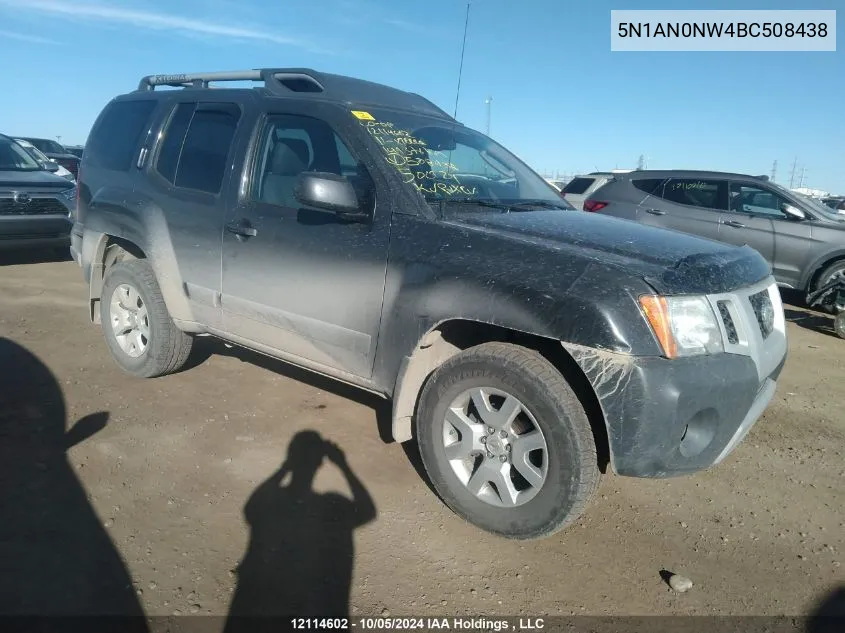 2011 Nissan Xterra X VIN: 5N1AN0NW4BC508438 Lot: 12114602