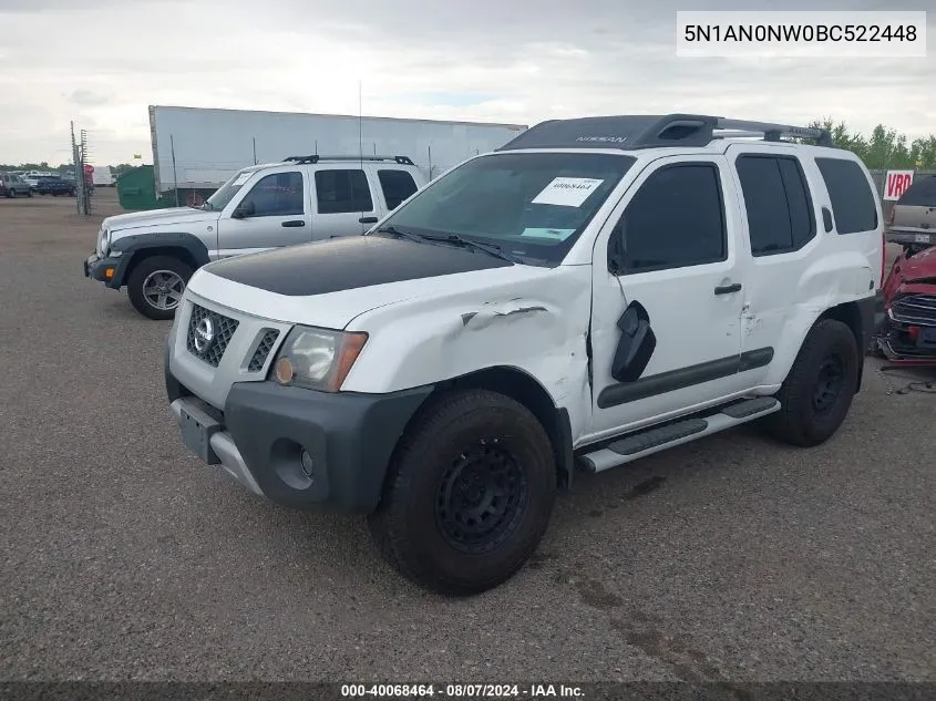 2011 Nissan Xterra S VIN: 5N1AN0NW0BC522448 Lot: 40068464