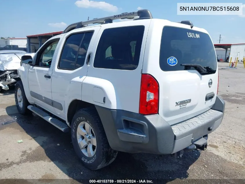 2011 Nissan Xterra S VIN: 5N1AN0NU7BC515608 Lot: 40153759