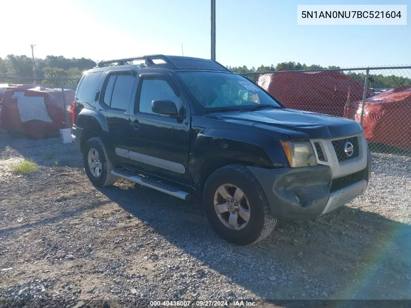 2011 Nissan Xterra S VIN: 5N1AN0NU7BC521604 Lot: 40436007