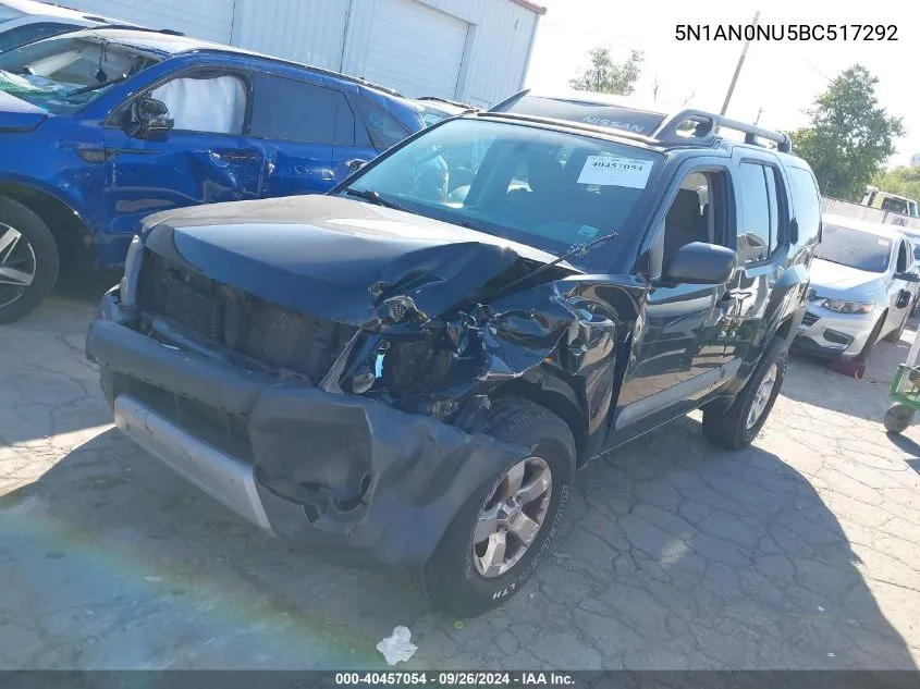 5N1AN0NU5BC517292 2011 Nissan Xterra S