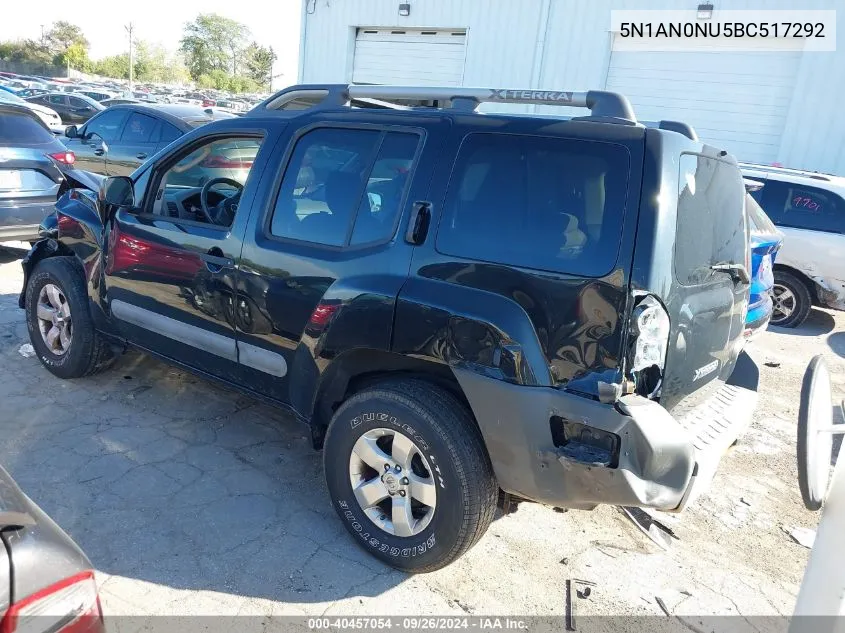 2011 Nissan Xterra S VIN: 5N1AN0NU5BC517292 Lot: 40457054