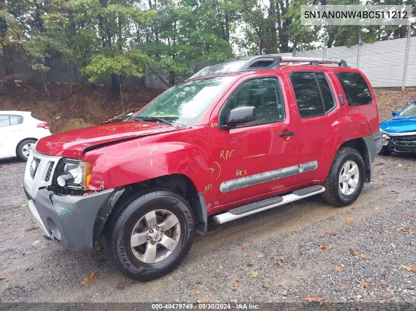 2011 Nissan Xterra S VIN: 5N1AN0NW4BC511212 Lot: 40479749