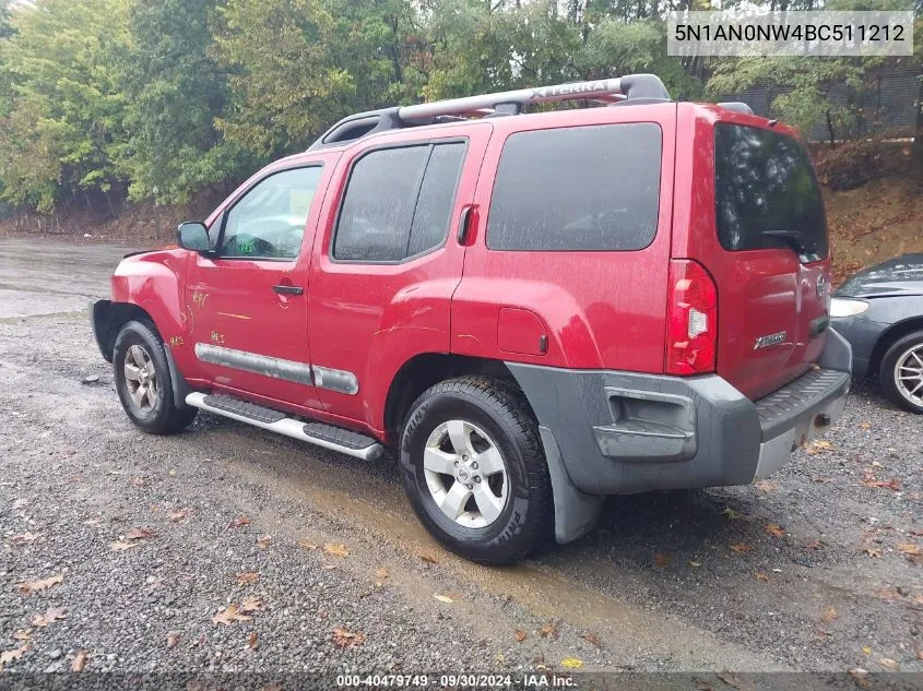 2011 Nissan Xterra S VIN: 5N1AN0NW4BC511212 Lot: 40479749