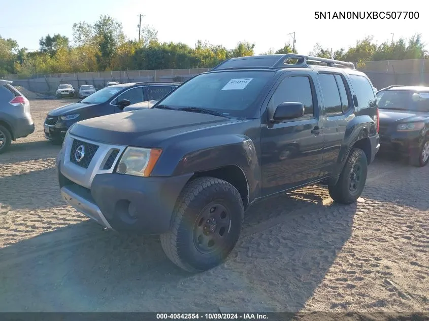 2011 Nissan Xterra X VIN: 5N1AN0NUXBC507700 Lot: 40542554