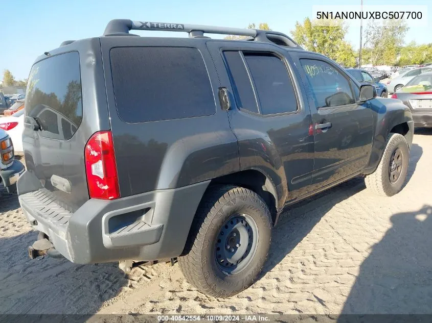 2011 Nissan Xterra X VIN: 5N1AN0NUXBC507700 Lot: 40542554