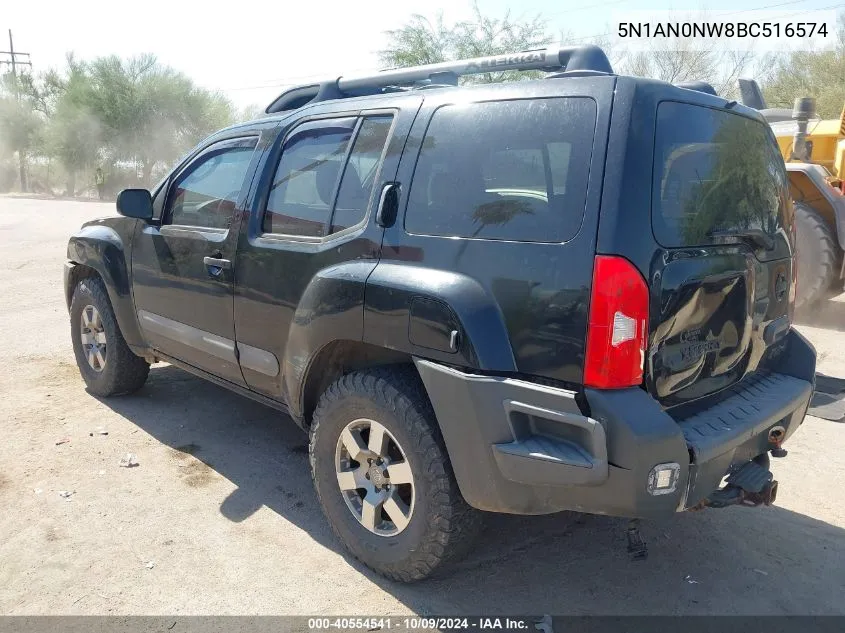 2011 Nissan Xterra Pro-4X VIN: 5N1AN0NW8BC516574 Lot: 40554541