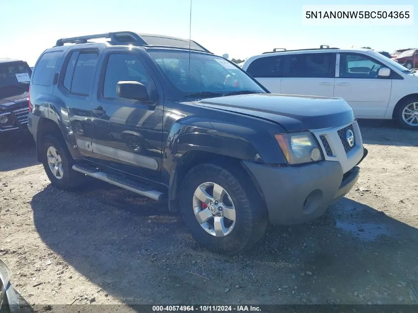 2011 Nissan Xterra S VIN: 5N1AN0NW5BC504365 Lot: 40574964