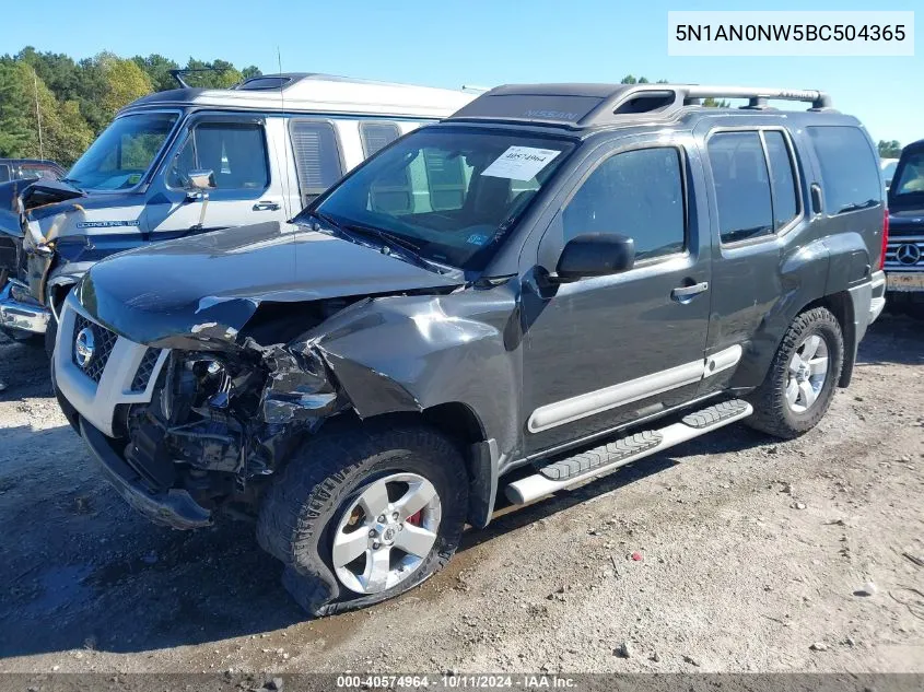 2011 Nissan Xterra S VIN: 5N1AN0NW5BC504365 Lot: 40574964