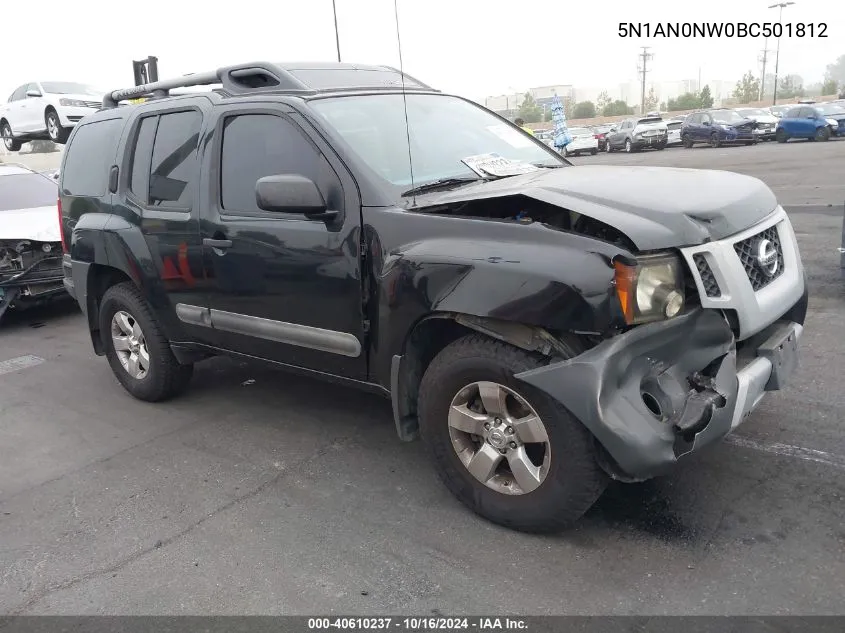 2011 Nissan Xterra S VIN: 5N1AN0NW0BC501812 Lot: 40610237