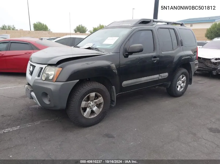 2011 Nissan Xterra S VIN: 5N1AN0NW0BC501812 Lot: 40610237