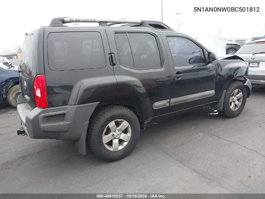 2011 Nissan Xterra S VIN: 5N1AN0NW0BC501812 Lot: 40610237