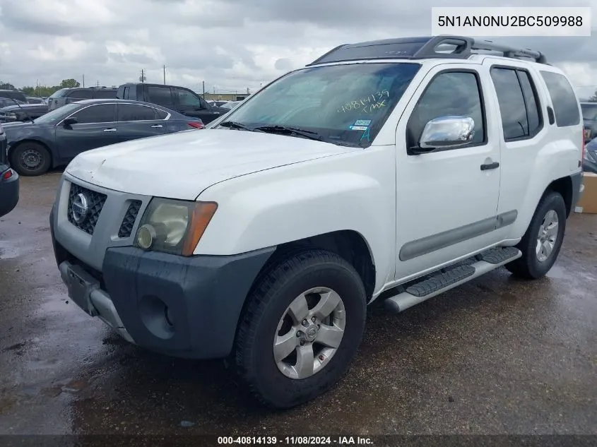 5N1AN0NU2BC509988 2011 Nissan Xterra S