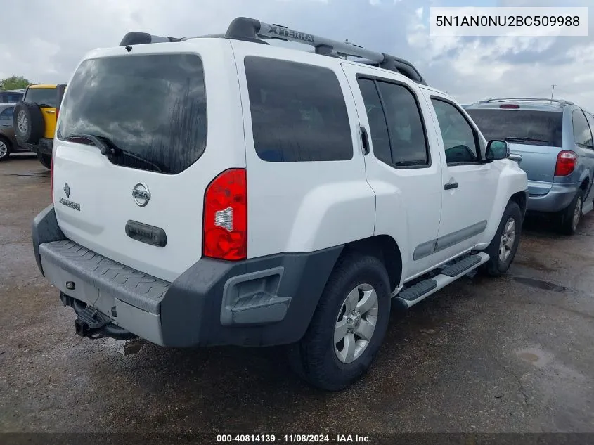 5N1AN0NU2BC509988 2011 Nissan Xterra S