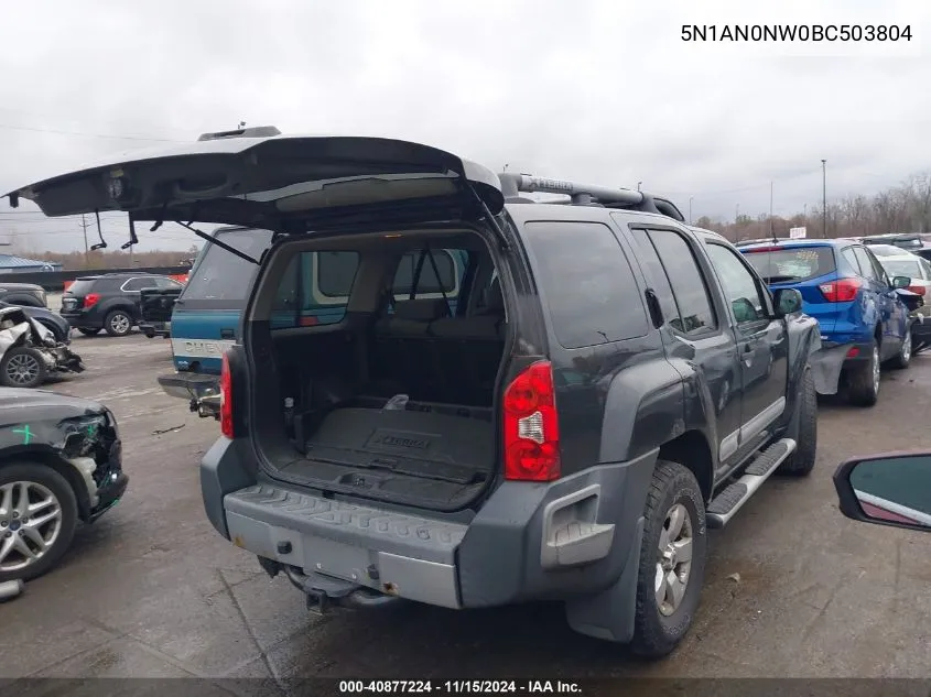 5N1AN0NW0BC503804 2011 Nissan Xterra S